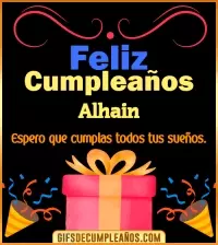 GIF Mensaje de cumpleaños Alhain