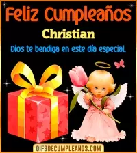 GIF Feliz Cumpleaños Dios te bendiga en tu día Christian