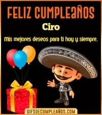GIF Feliz cumpleaños con mariachi Ciro
