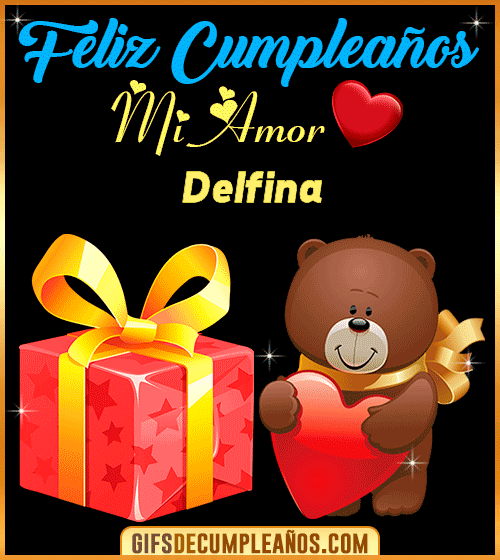 Gif de Feliz cumpleaños mi AMOR Delfina