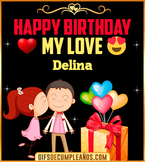 Happy Birthday Love Kiss gif Delina