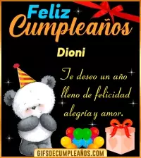 GIF Te deseo un feliz cumpleaños Dioni