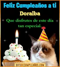 GIF Gato meme Feliz Cumpleaños Doralba
