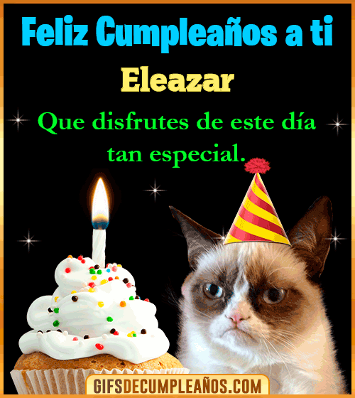 Gato meme Feliz Cumpleaños Eleazar