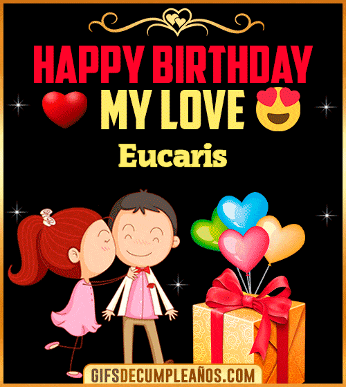 Happy Birthday Love Kiss gif Eucaris