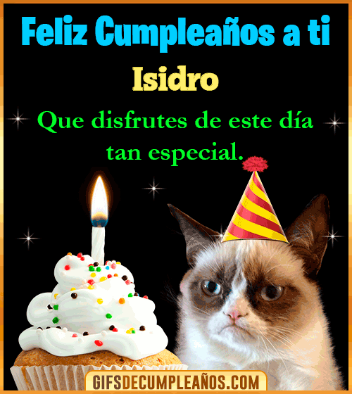 Gato meme Feliz Cumpleaños Isidro