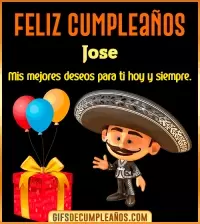 GIF Feliz cumpleaños con mariachi Jose