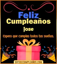 GIF Mensaje de cumpleaños Jose