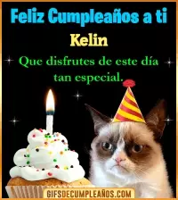 GIF Gato meme Feliz Cumpleaños Kelin