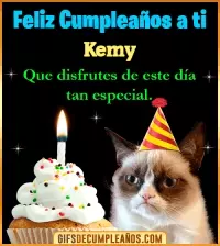 Gato meme Feliz Cumpleaños Kemy