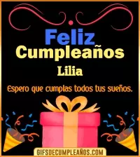 Mensaje de cumpleaños Lilia