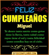 GIF Frases de Cumpleaños Miguel