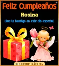 GIF Feliz Cumpleaños Dios te bendiga en tu día Rosina