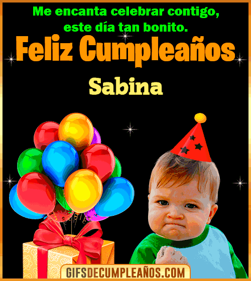 Meme de Niño Feliz Cumpleaños Sabina