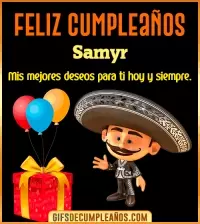GIF Feliz cumpleaños con mariachi Samyr