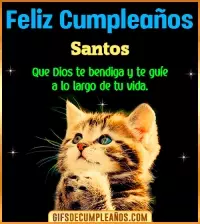GIF Feliz Cumpleaños te guíe en tu vida Santos