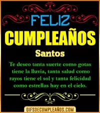 GIF Frases de Cumpleaños Santos