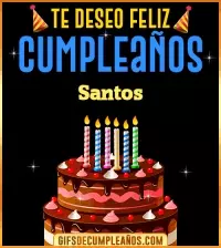 GIF Te deseo Feliz Cumpleaños Santos
