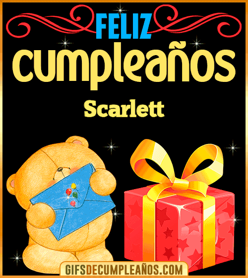 Tarjetas animadas de cumpleaños Scarlett