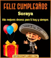 GIF Feliz cumpleaños con mariachi Soraya