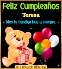 GIF Feliz Cumpleaños Dios te bendiga Teresa