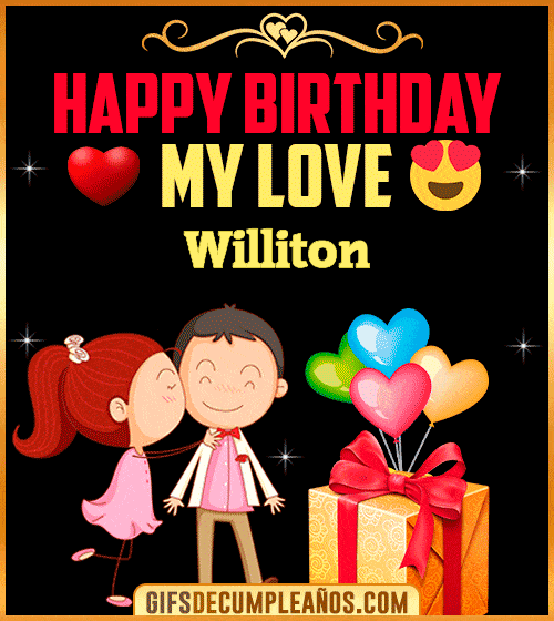 Happy Birthday Love Kiss gif Williton
