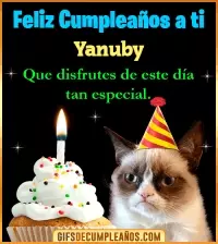 GIF Gato meme Feliz Cumpleaños Yanuby