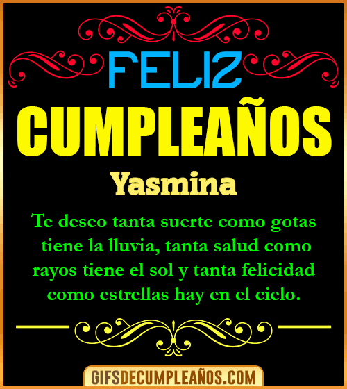 Frases de Cumpleaños Yasmina