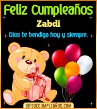 GIF Feliz Cumpleaños Dios te bendiga Zabdi