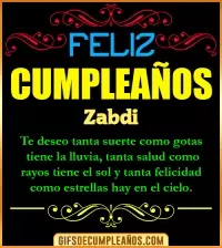 GIF Frases de Cumpleaños Zabdi